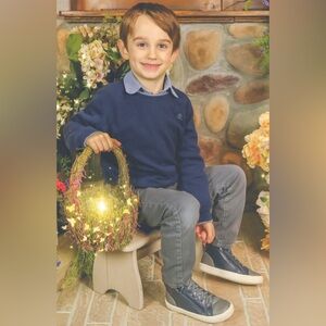 KIDS MAYORAL NAVY BLUE COTTON WOOL BLEND SWEATER - SIZE 6